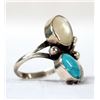 Image 2 : Navajo Sterling Silver Turquoise Ring, Size 9.5