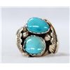 Image 1 : Navajo Sterling Bisbee Turquoise Ring, Size 14