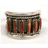 Image 1 : Zuni Sterling Red Shell Needlepoint Ring, S 7.25
