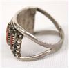 Image 2 : Zuni Sterling Red Shell Needlepoint Ring, S 7.25