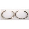 Image 1 : Pair of Navajo Sterling Silver Guard Bracelets