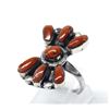 Image 1 : Native American Zuni Sterling & Coral Ring, Size 5