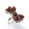Image 2 : Native American Zuni Sterling & Coral Ring, Size 5