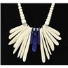 Image 2 : Santo Domingo Bone, Lapis, & Turquoise Necklace