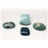 Image 1 : 4 Polished Turquoise Cabochons