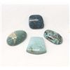 Image 2 : 4 Polished Turquoise Cabochons