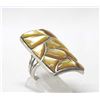 Image 1 : 1950 Navajo Sterling & Gold Lip Shell Ring, S 7.75