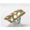 Image 2 : 1950 Navajo Sterling & Gold Lip Shell Ring, S 7.75