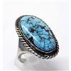 Image 2 : Navajo Sterling Silver Turquoise Ring, Size 9.5