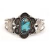 Image 1 : Navajo Old Pawn Silver Turquoise Bracelet