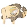 Native American Navajo Sand Painted Buffalo Plaque
