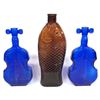 Pr Antique Cobalt Blue Violin Bottles, Fish Bottle