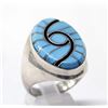 Image 2 : Zuni Silver Turquoise Double Hummingbird Ring, 11