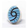 Image 3 : Zuni Silver Turquoise Double Hummingbird Ring, 11