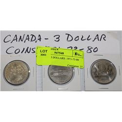 CANADIAN 3 DOLLARS: 1971-73-80