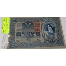 MINT 1902 AUSTRIA-HUNGARIA 1000 KRONEN BANK NOTE