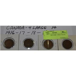 LARGE 1CENT COIN - 1916-17-18-19