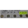 Image 1 : CANADIAN 5 OLD NICKELS: 1922-29-35-36-47