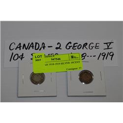 CANADIAN 1918-1919 SILVER 10CENT COIN