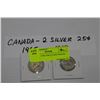 Image 1 : CANADA 2 SILVER 25 CENT PIECES - 1965,1968