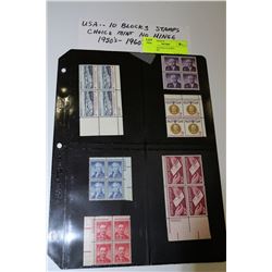 USA - 10 BLOCKS STAMPS - 1950S-1960S