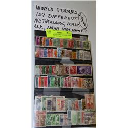 154 WORLD STAMPS: NETHERLANDS, UK, INDIA, VIETNAM