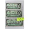 Image 1 : LOT OF 3 1867-1967 CANADIAN $1 BANK NOTES
