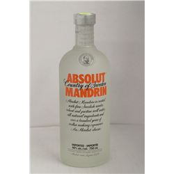 750ML BOTTLE OF ABSOLUT MANDRIN VODKA