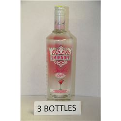 3 BOTTLES OF SMIRNOFF SORBET LIGHT VODKA BEVERAGE