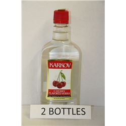 2 BOTTLES OF KARKOV CHERRY FLAVOURED VODKA