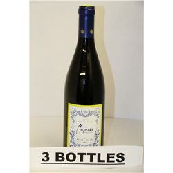 3 BOTTLES OF CUPCAKE PETITE SIRAH RED WINE