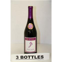 3 BOTTLES OF BAREFOOT PINOT NOIR CALIFORNIA
