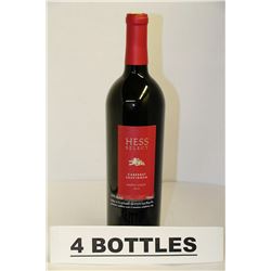 4 BOTTLES OF HESS SELECT CABERNET SAUVIGNON