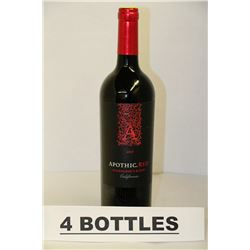 4 BOTTLES OF APOTHIC RED CALIFORNIA RED WINE 2013