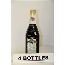 4 BOTTLES OF MANISCHEWITZ CONCORD RED WINE