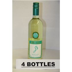 4 BOTTLES OF BAREFOOT MOSCATO WHITE WINE