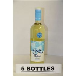 5 BOTTLES OF FLIPFLOP MOSCATO WHITE WINE