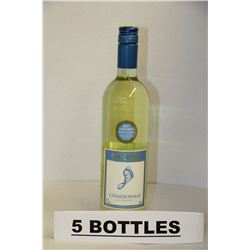 5 BOTTLES OF BAREFOOT CHARDONNAY CALIFORNIA