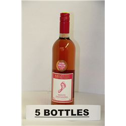 5 BOTTLES OF BAREFOOT WHITE ZINFANDEL CALIFORNIA