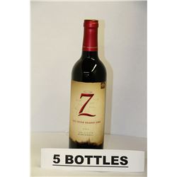 5 BOTTLES OF THE SEVEN DEADLY ZINS 2012 OLD VINE