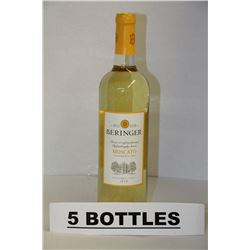 5 BOTTLES OF BERINGER MOSCATO CALIFORNIA 2011