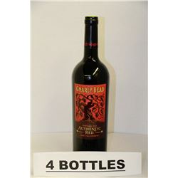 4 BOTTLES OF GNARLY HEAD AUTHENTIC RED WINE 2012