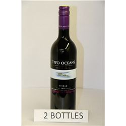 2 BOTTLES OF TWO OCEANS SOUTH AFRICA SHIRAZ 2014