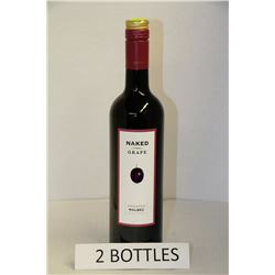 2 BOTTLES OF NAKED GRAPE UNOAKED MALBEC RED WINE