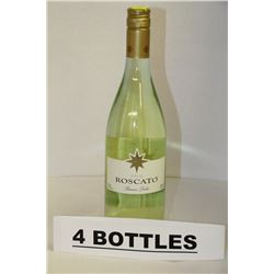 4 BOTTLES OF ITALIA ROSCATO WHITE WINE