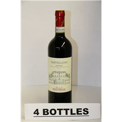 4 BOTTLES OF CASTIGLIONI CHIANTI 2012 RED WINE