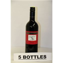 5 BOTTLES OF BOLLINI 2009 MERLOT RED WINE