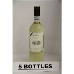 5 BOTTLES OF CASASOLE ORVIETO 2014 WHITE WINE