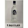 Image 1 : 5 BOTTLES OF ERISTOFF PREMIUM VODKA