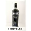 Image 1 : 5 BOTTLES OF SMIRNOFF DOUBLE BLACK VODKA